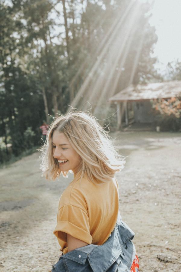 happy in sunlight